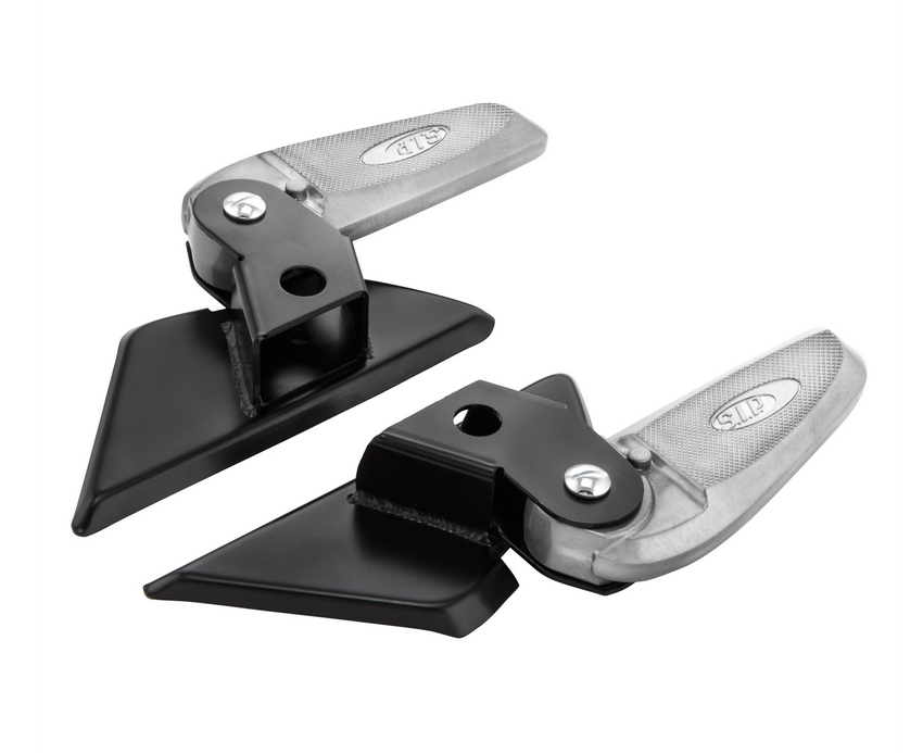 Pedane destra e sinistra per Vespa LX /LXV /S 50-150cc, nero/argento
