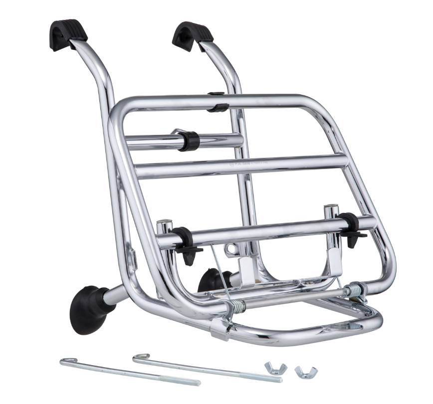 Portapacchi anteriore per Vespa PX 80-200cc, pieghevole, cromato
