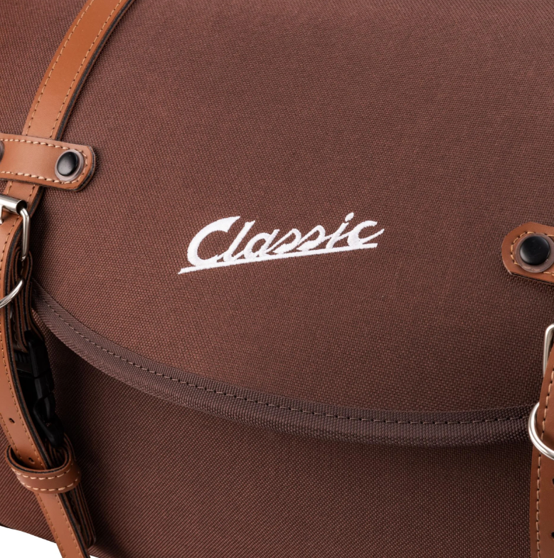 Borsa "Classic" grande per Vespa, in nylon, marrone tabacco