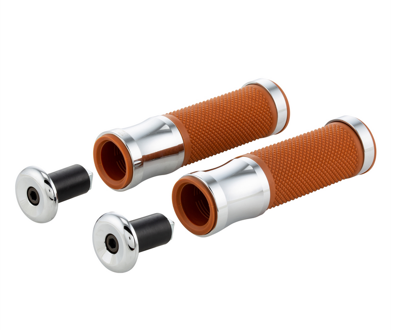 Manopole Ø 24/24 mm, L 125 mm per Vespa PX 125-200cc, cromo/marrone