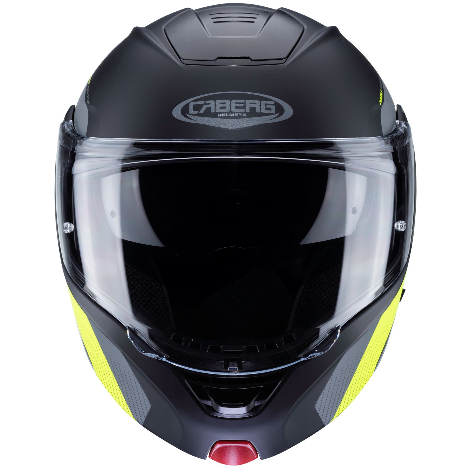 Casco Caberg Horus Scout, nero opaco/giallo fluo-grigio