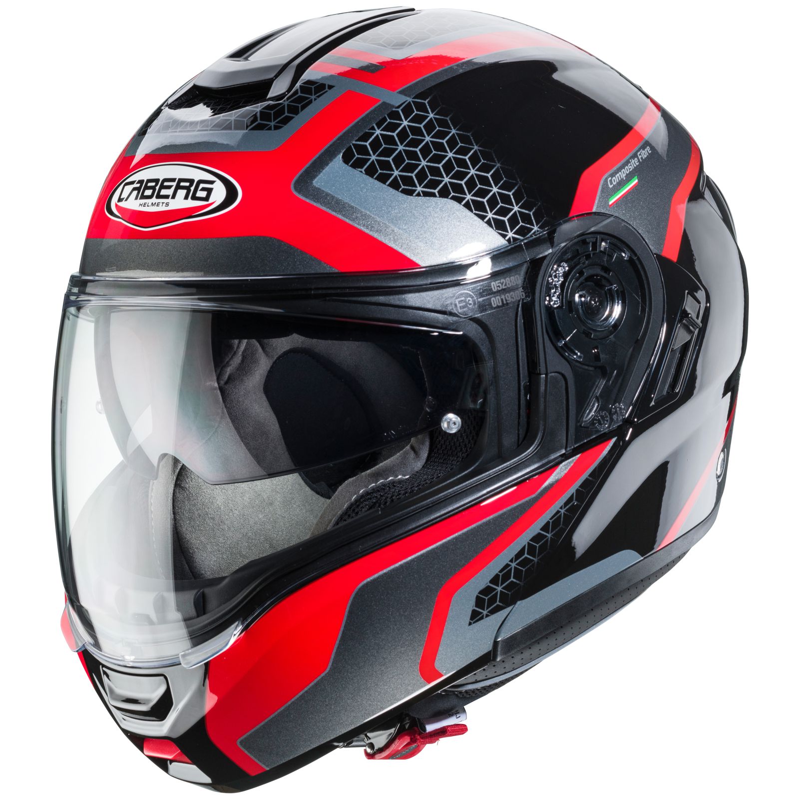 Caberg Casco Levo Sonar, nero/rosso-antracite