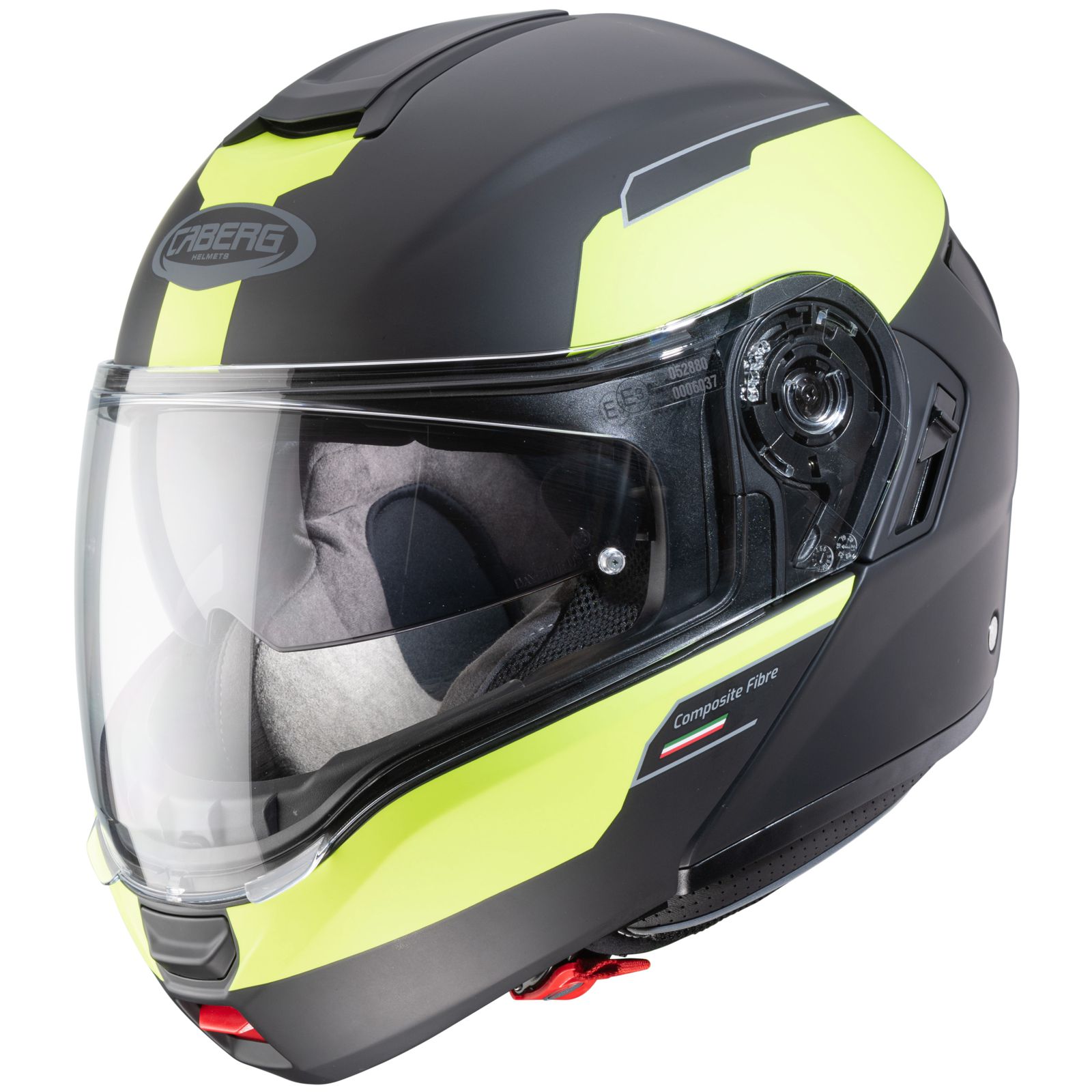 Casco Caberg Levo Prospect, nero opaco/giallo fluo