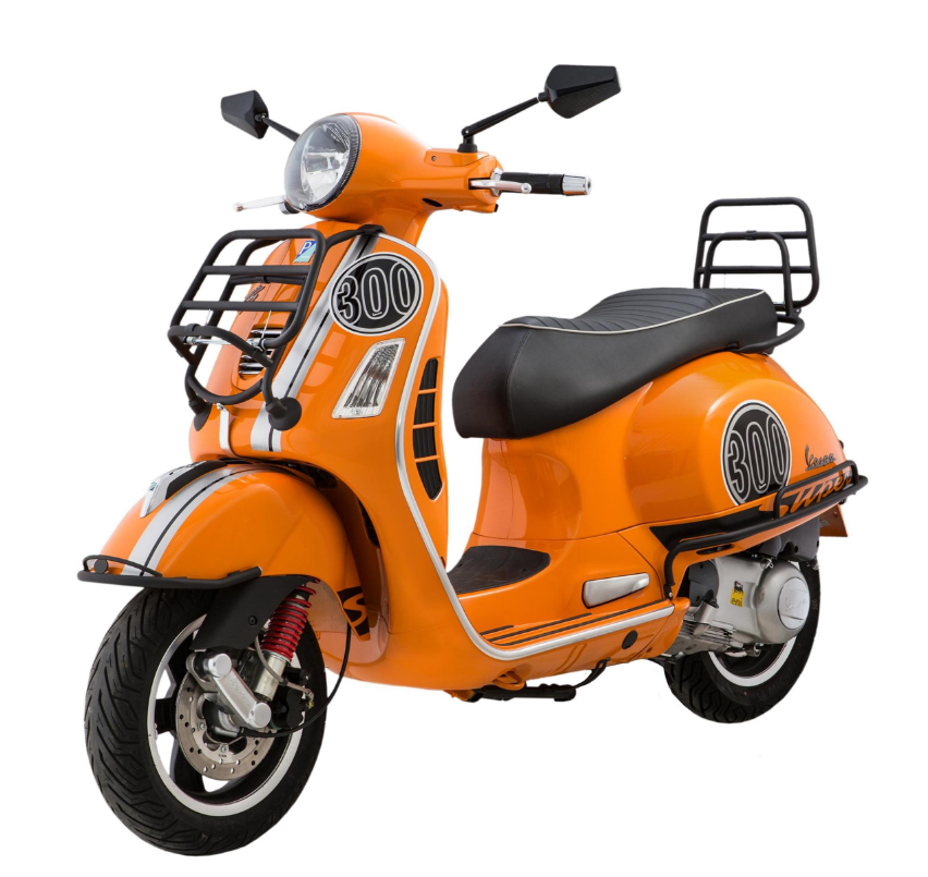 Coperchio laterale posteriore per Vespa GTS /GTS Super /GTV, 125-300ccm, nero opaco