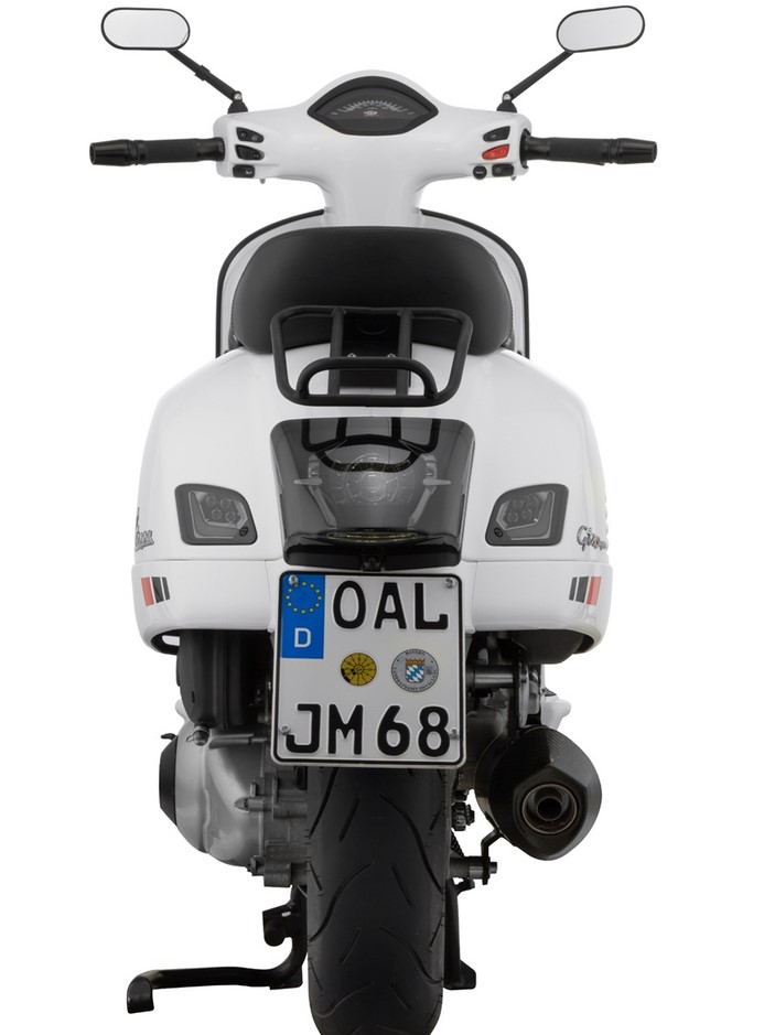 Portapacchi posteriore anni '70 per Vespa GTS/GTV/GT 125-300cc 4T LC, nero opaco