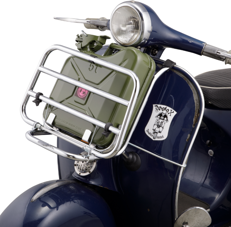 Portapacchi anteriore per Vespa PX 80-200cc, pieghevole, nero