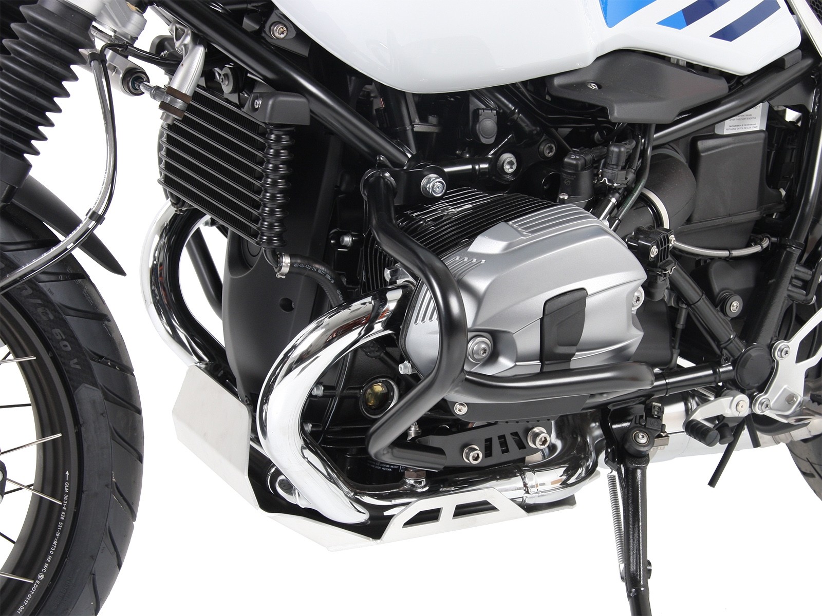 Protezione motore argento per BMW R nineT Urban G/S (17-23) Hepco & Becker