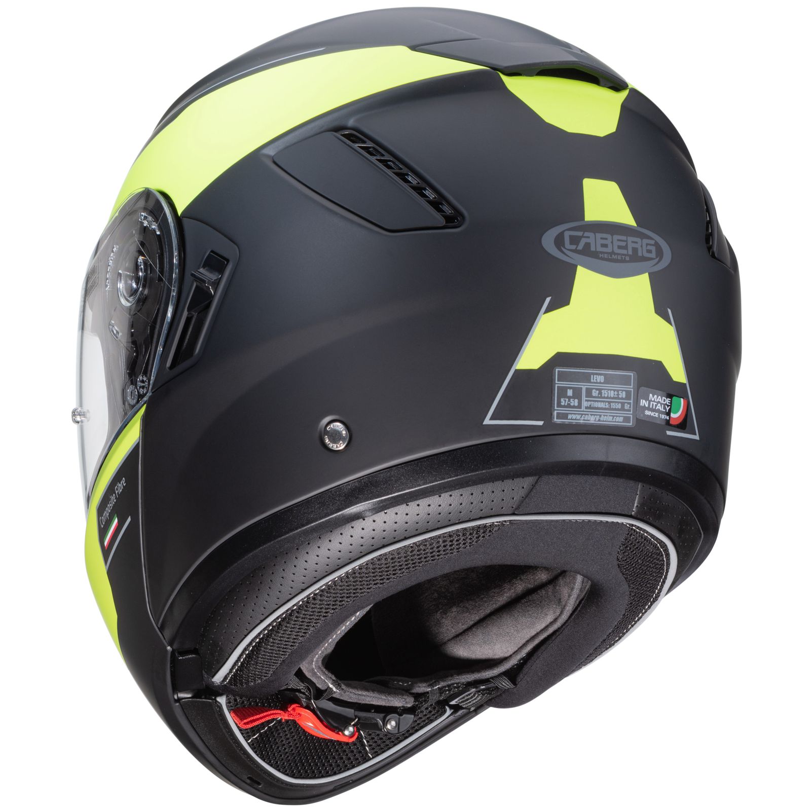 Casco Caberg Levo Prospect, nero opaco/giallo fluo