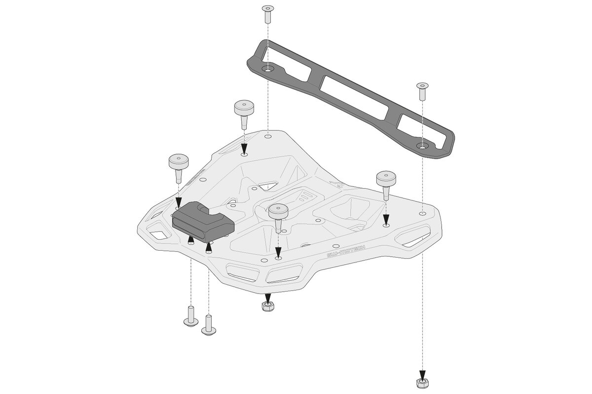 Kit adattatore SW-Motech per portapacchi ADVENTURE-RACK per bauletti Shad 2