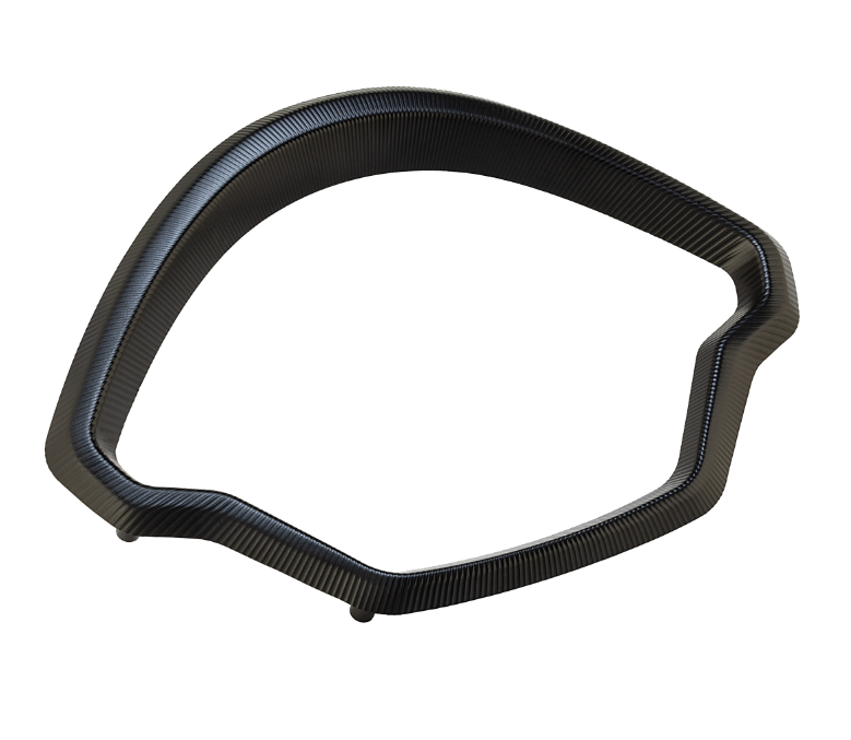 Anello decorativo tachimetro per Vespa GTS/GTS Super 125/300cc (`22-), alluminio, anodizzato nero