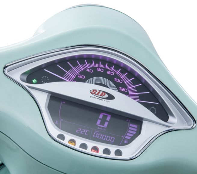 Contagiri/tachimetro per Vespa Primavera/Sprint 50-150cc 2T/4T AC, argento