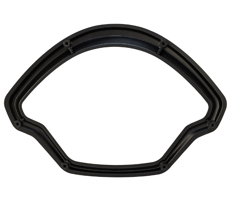 Anello decorativo tachimetro per Vespa GTS/GTS Super 125/300cc (`22-), alluminio, anodizzato nero