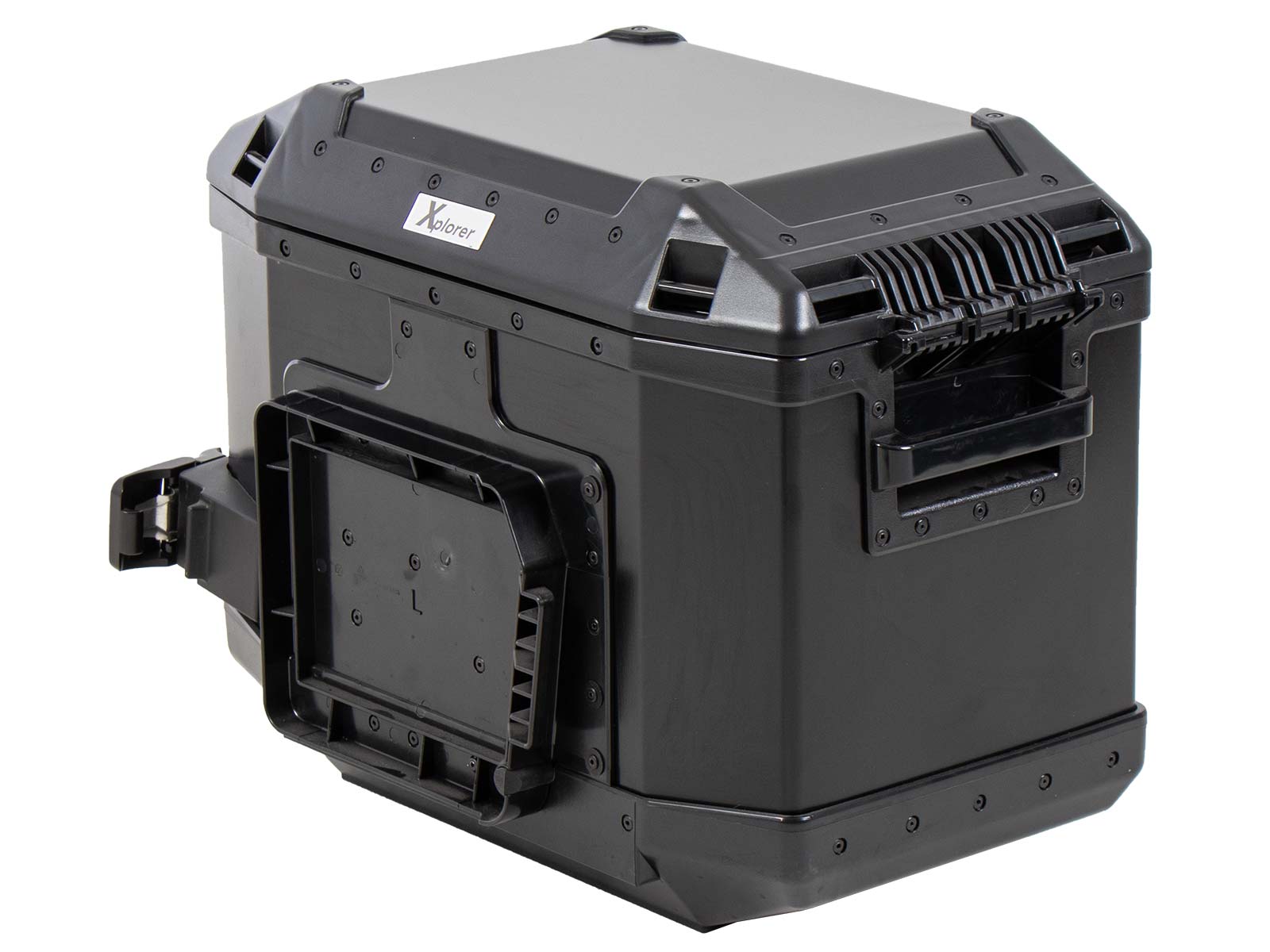 Custodia laterale in alluminio Xplorer 40 Cutout sinistra nero Hepco & Becker