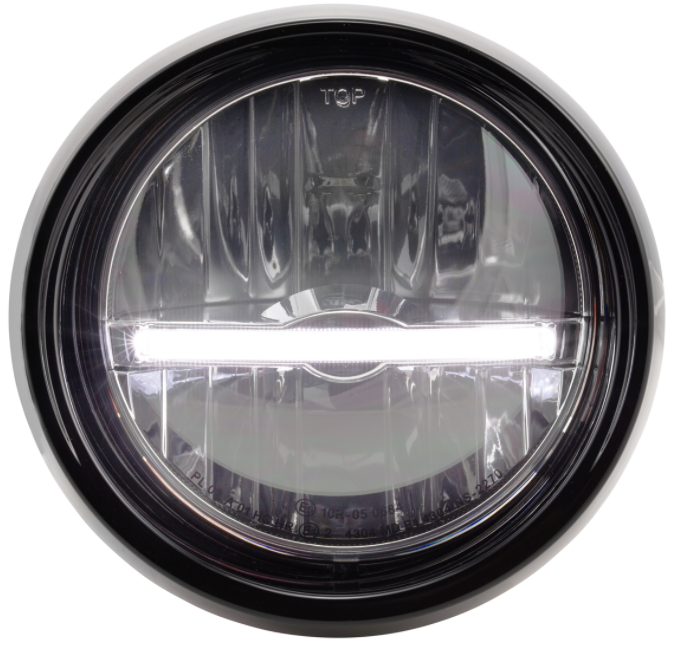 Faro LED per Vespa Primavera 50-150ccm 2T/​4T (-'18), nero lucido