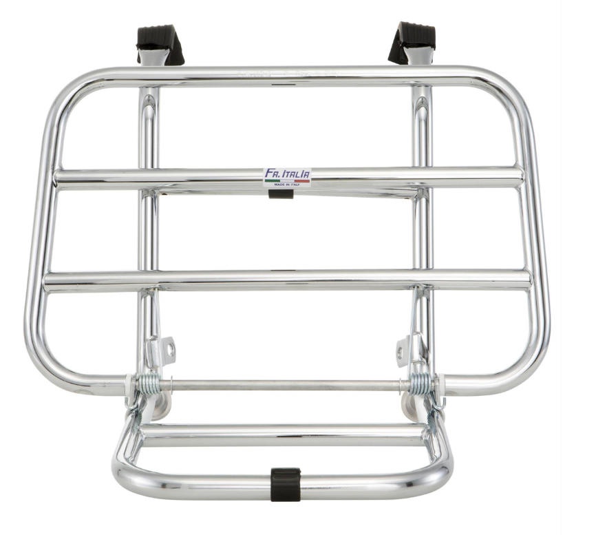 Portapacchi anteriore per Vespa PX 80-200cc, pieghevole, cromato