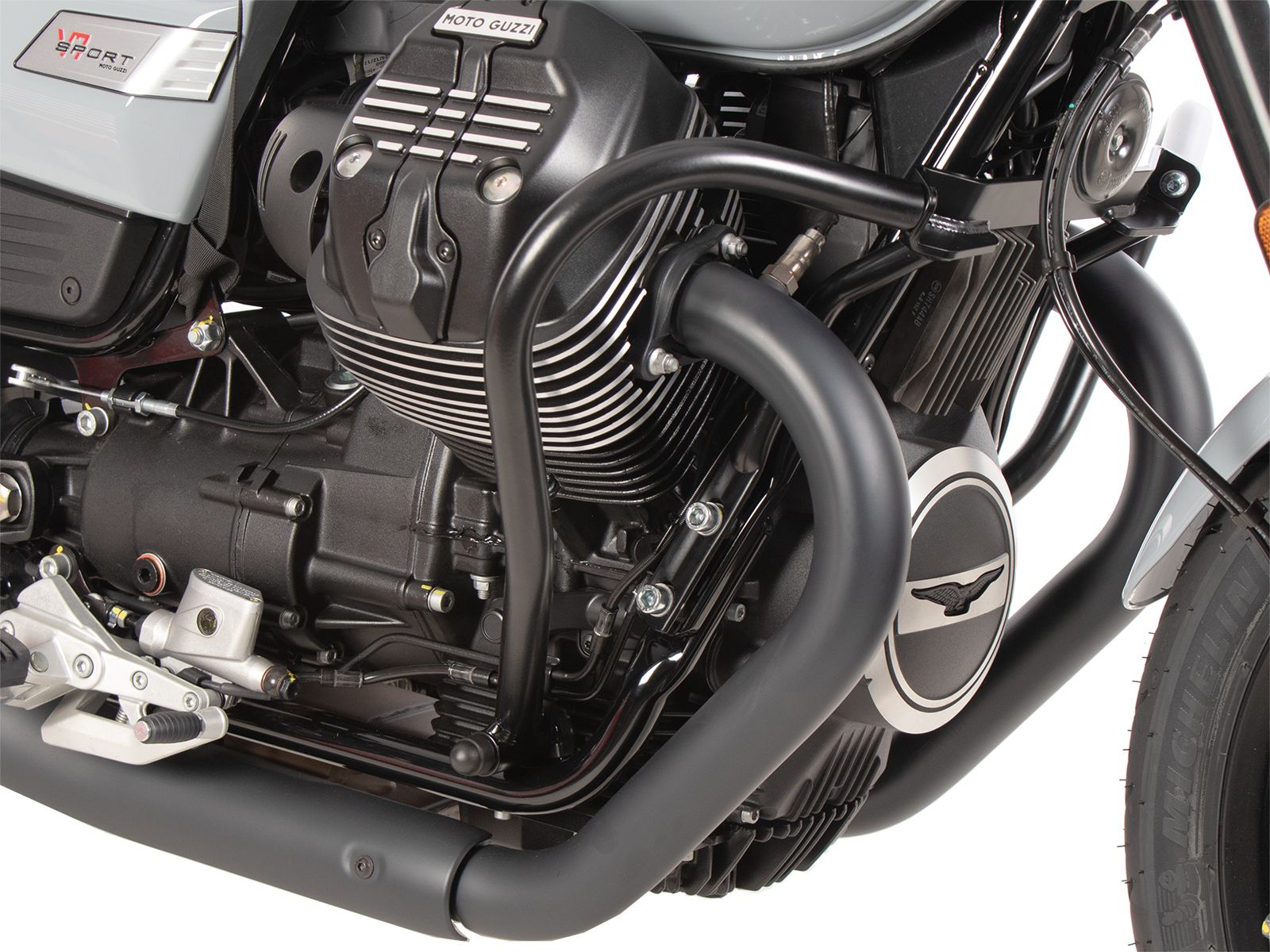 Para motore nero per Moto Guzzi V7 850 Sport (25-) Hepco & Becker