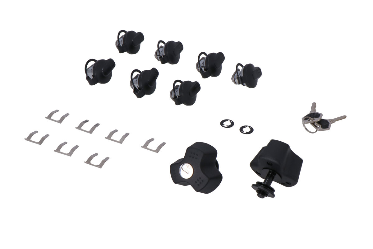 Set di serrature SW-Motech TRAX con antifurto EVO, 9 serrature / 2 chiavi