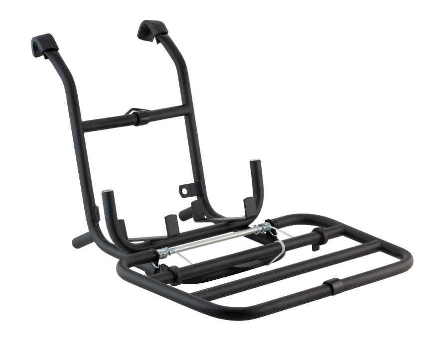 Portapacchi anteriore per Vespa PX 80-200cc, pieghevole, nero