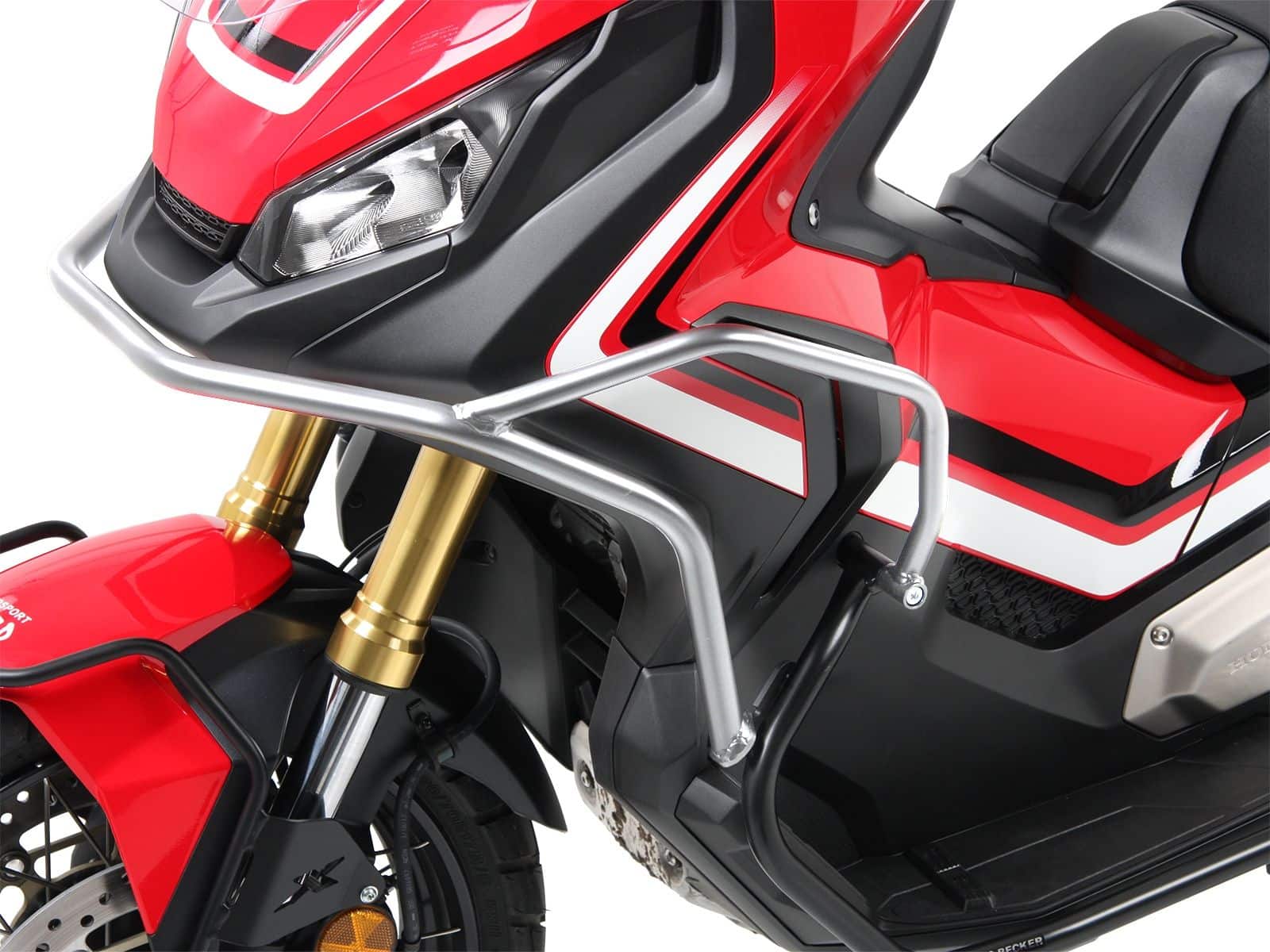 Barra di protezione anteriore argento in combinazione con barra di protezione motore per X-ADV 750 (21-24) Hepco & Becker