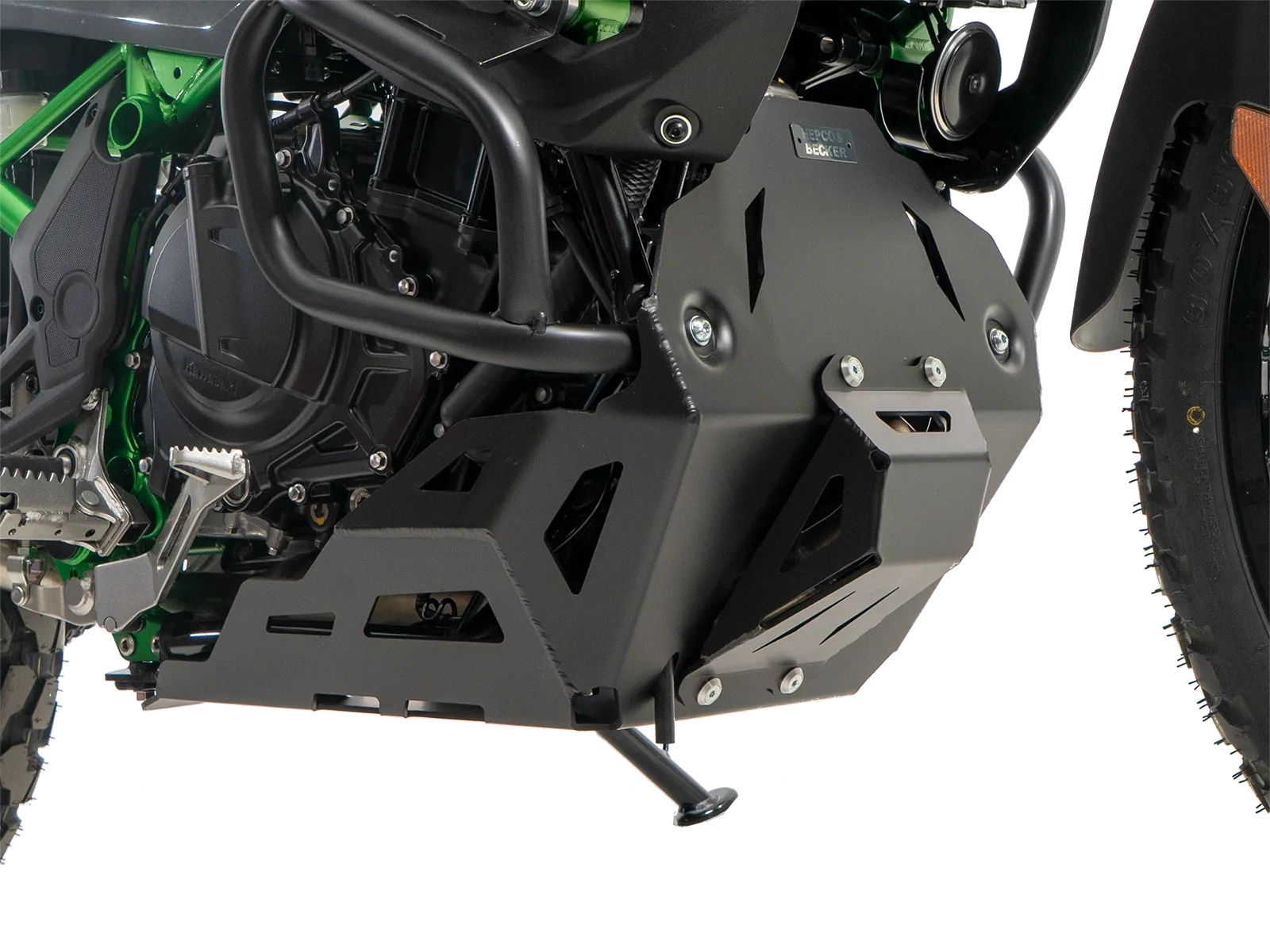 Piastra di protezione del motore nera per Kawasaki KLE 500 / SE (26-) Hepco & Becker