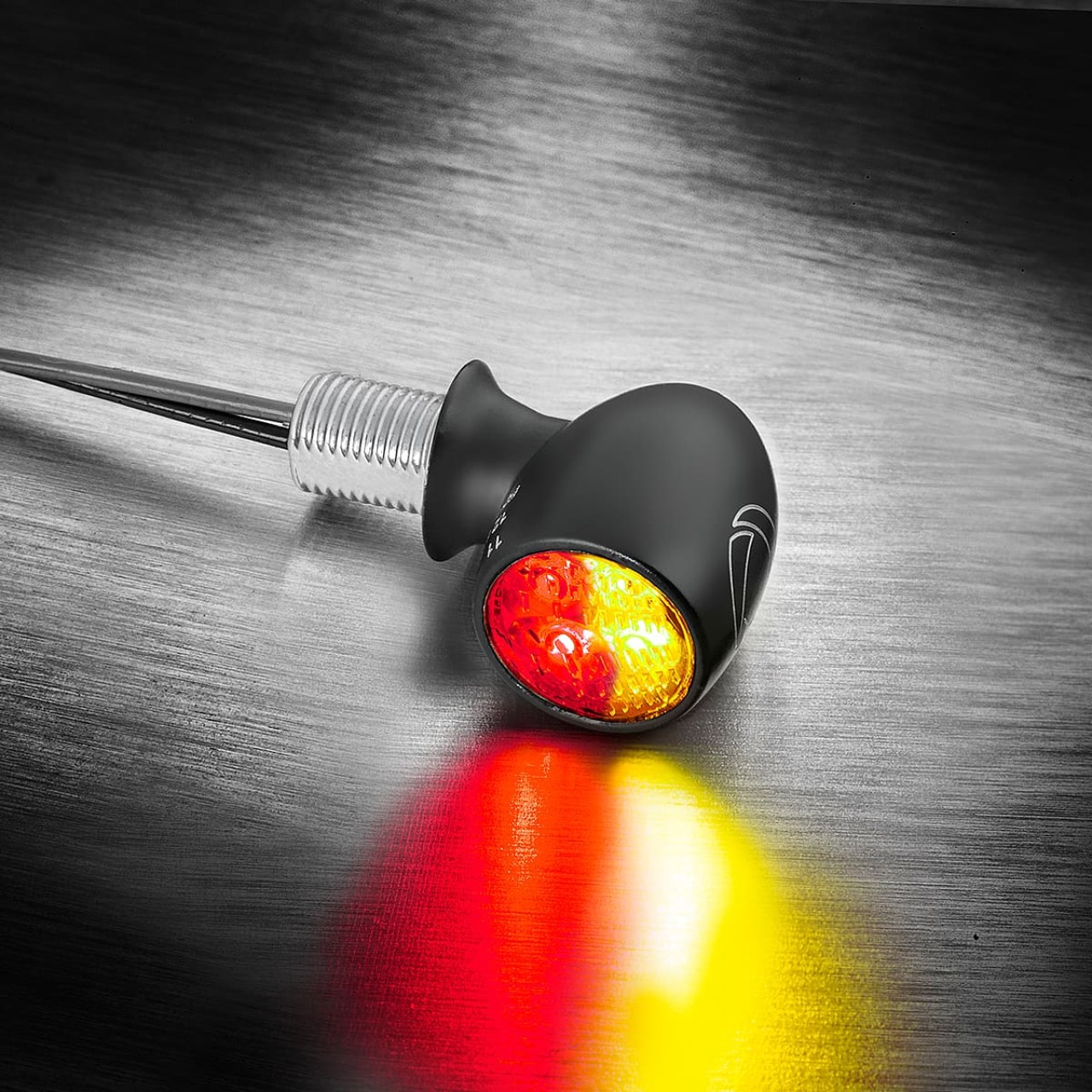 Indicatore di direzione Kellermann, luce posteriore e freno, Atto DF, acciaio, LED, HL/HR 12 V, nero opaco
