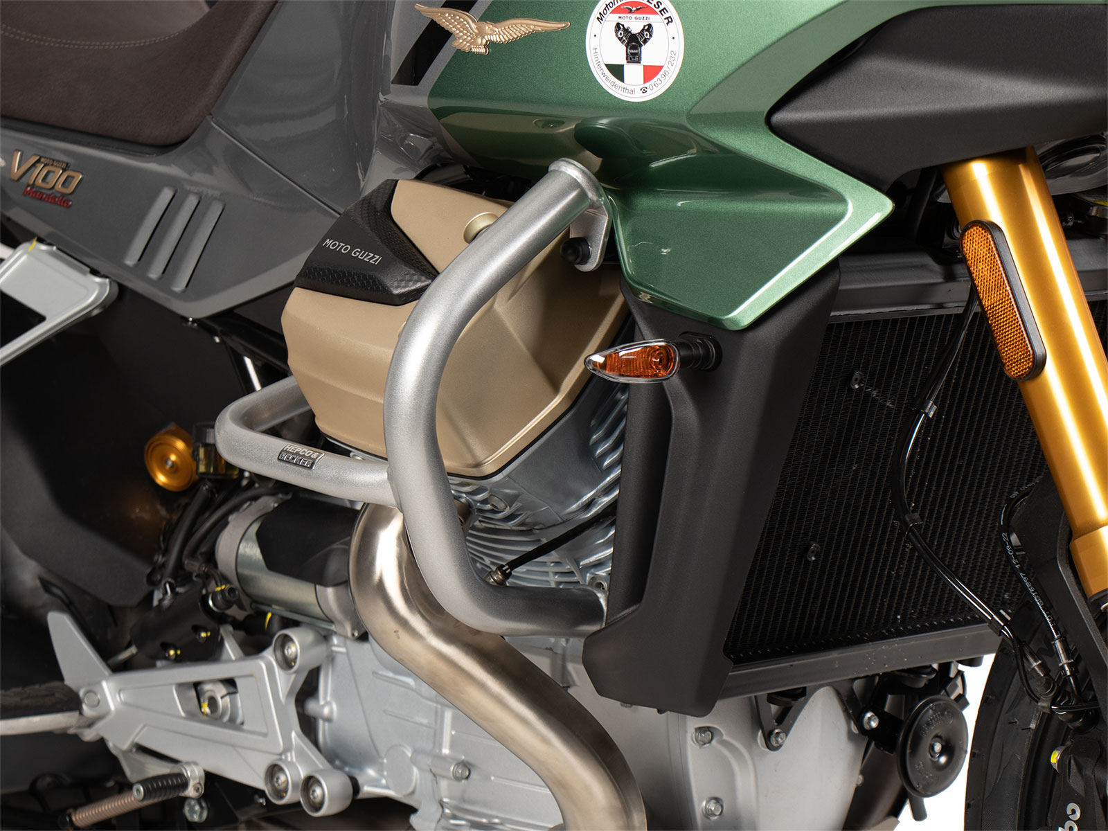 Para motore argento per Moto Guzzi V100 Mandello Hepco & Becker