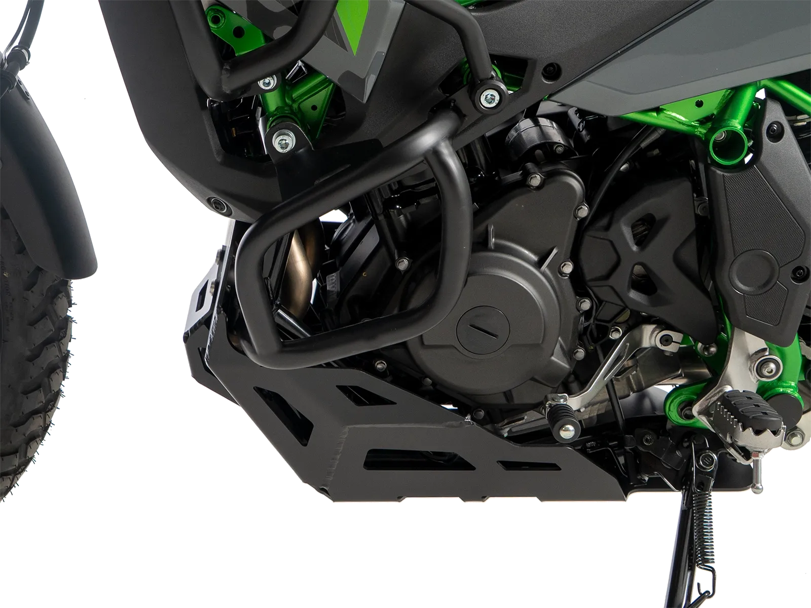 Piastra di protezione del motore nera per Kawasaki KLE 500 / SE (26-) Hepco & Becker