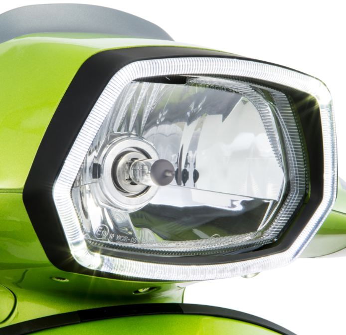 Anello faro led nero lucido ad anello per Vespa Sprint 50ccm 2T/​4T ('13-'18)