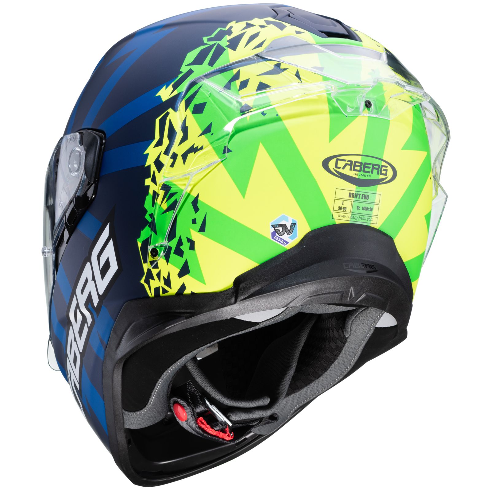 Caberg Helmet Drift Evo Storm, blu opaco/giallo fluo/verde fluo