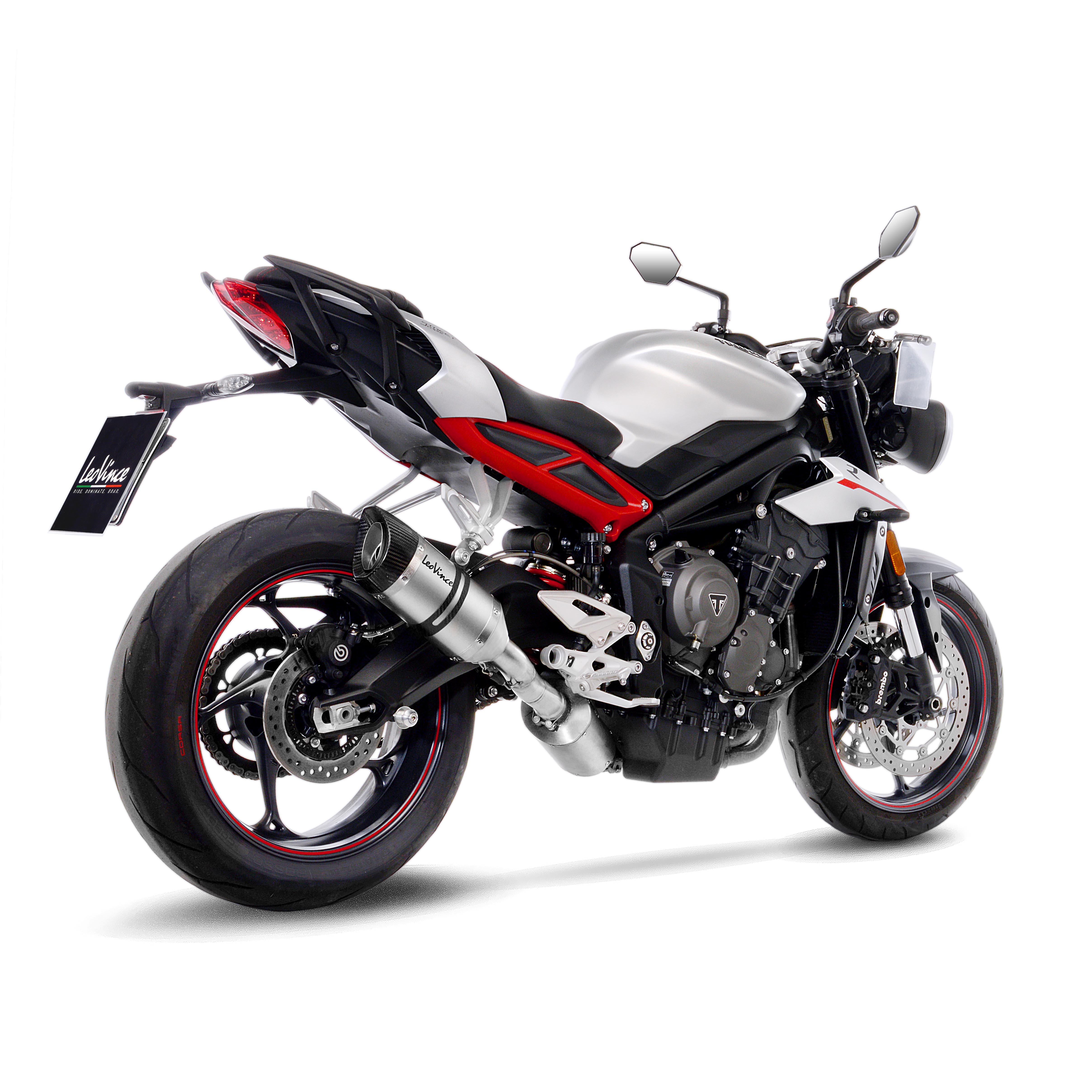 Impianto di scarico LeoVince LV Pro, inox, Slip On per Triumph Street Triple 765 S /RS (18-21), Euro4