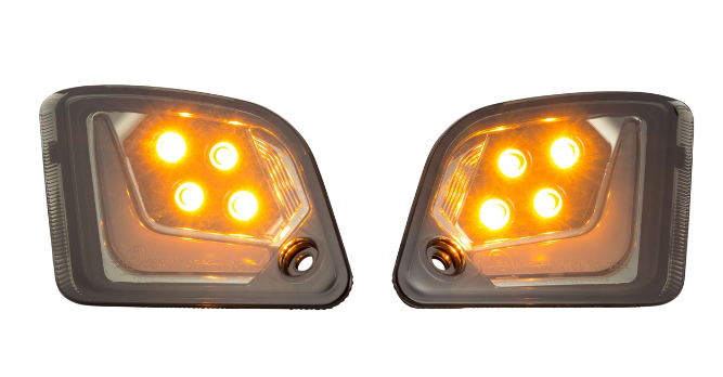 Kit indicatori di direzione anteriori e posteriori per Vespa GTS/GTS Super/GTV 125-300cc ('14-), colorati