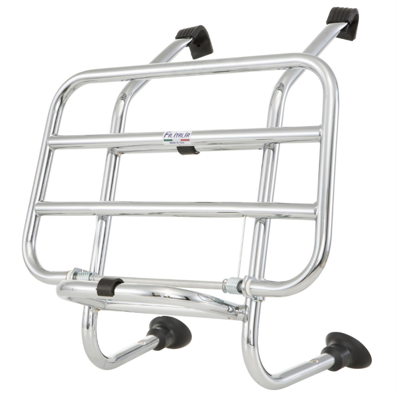 Portapacchi anteriore per Vespa PX 80-200cc, pieghevole, cromato