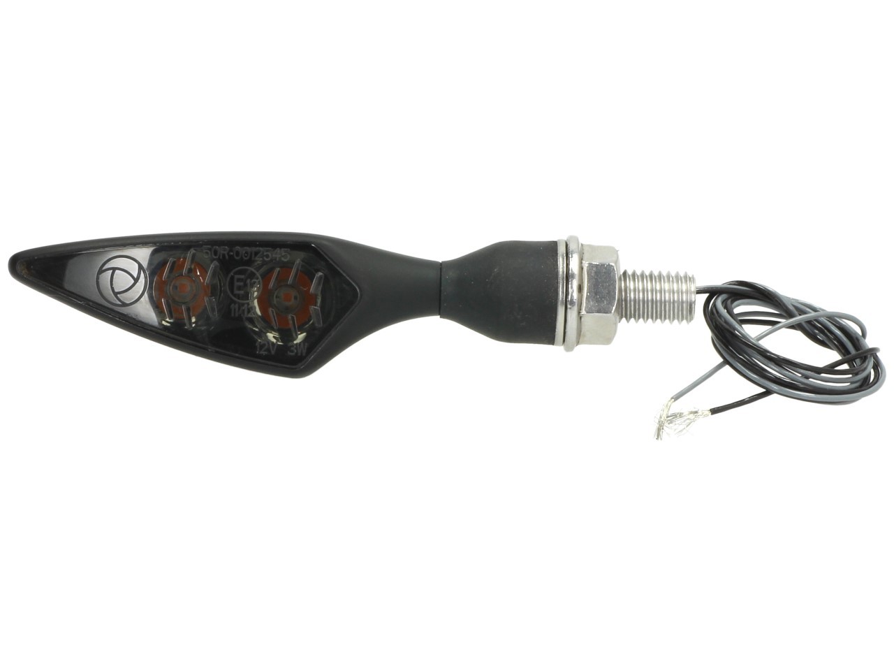 Indicatore Kellermann, Rhombus Dark, acciaio, LED, VR/HL, 12 V, nero satinato, M8x20, omologato E