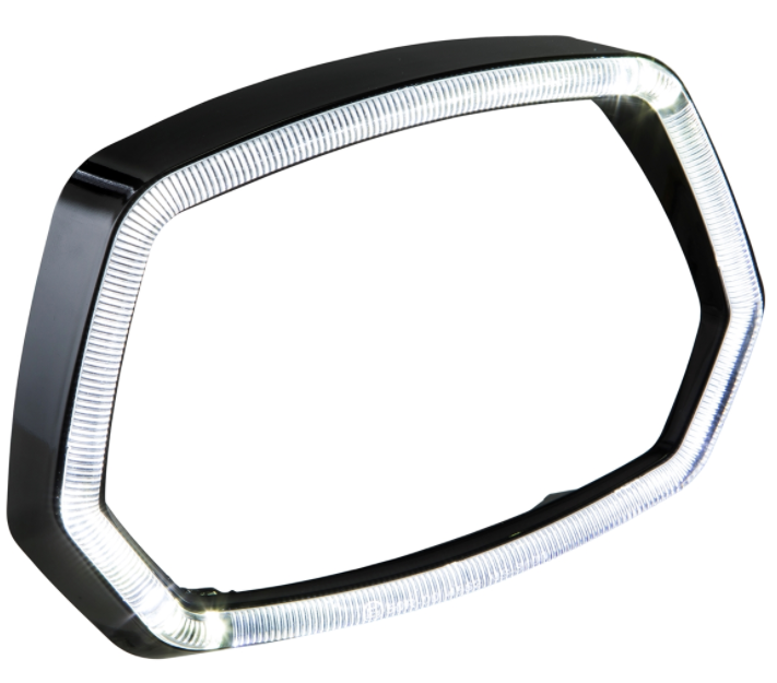 Anello faro led nero lucido ad anello per Vespa Sprint 50ccm 2T/​4T ('13-'18)