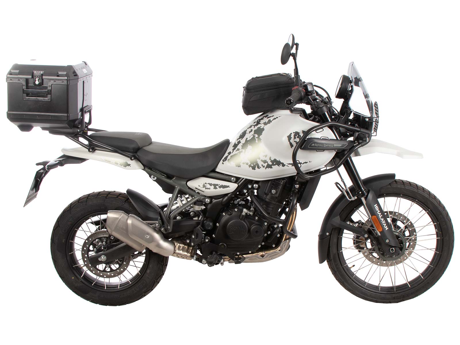 Portavaligie Alurack nero su portapacchi originale per Royal Enfield Himalayan 450 (24-)