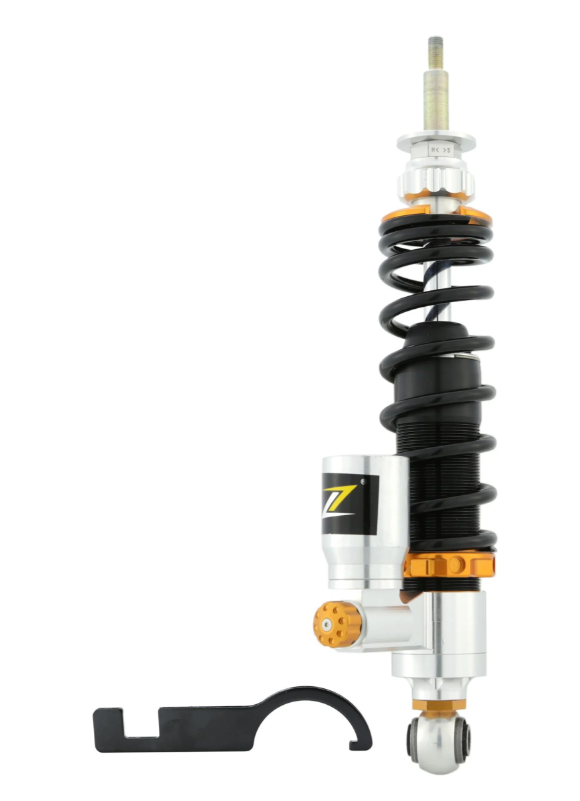 Ammortizzatore posteriore ZELIONI per Vespa LX/LXV/S 125/150cc, argento/arancio/nero