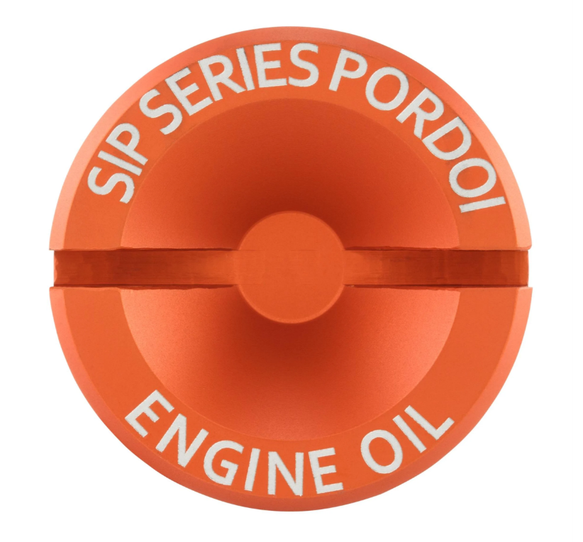 Tappo di riempimento olio motore per Vespa GTS Super 125cc 4T LC Euro 3 (09-16), arancione opaco