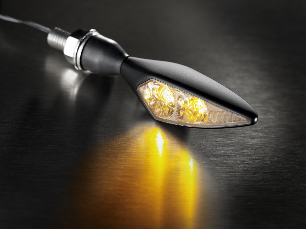 Indicatore Kellermann, Rhombus Extreme, acciaio, LED, VL/HR, 12 V, nero satinato, M8x20, omologato E