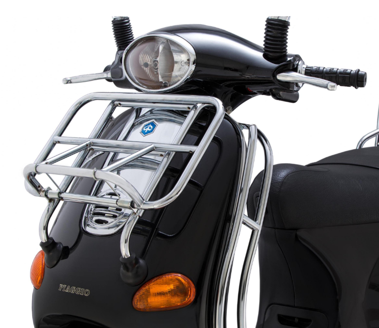 Portapacchi anteriore per Vespa ET2/ET4 50-150cc, pieghevole, cromato