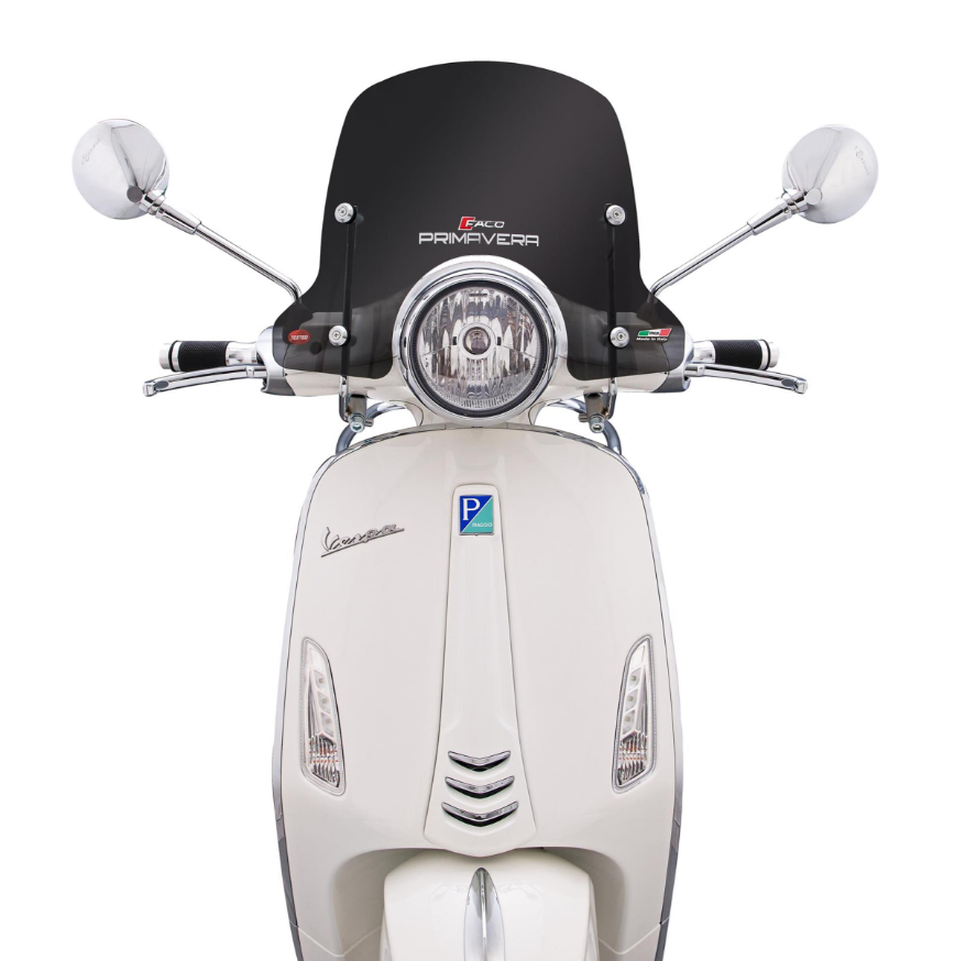 Parabrezza FACO semi-alto per Vespa Primavera /Elettrica 50-125ccm 2T/4T ('14-), nero oscurato