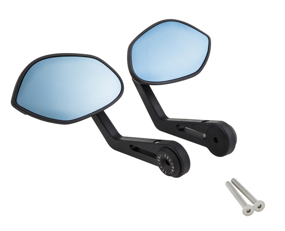 Specchietto per manubrio ZELIONI per Vespa, destro e sinistro, nero opaco
