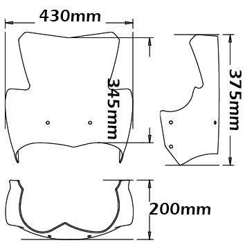 Cupolino Sportivo basso per BMW K 1200 R /K 1300 R, trasparente