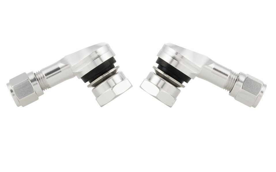 Nucleo valvola per pneumatico tubeless/cerchio 80°, anodizzato argento