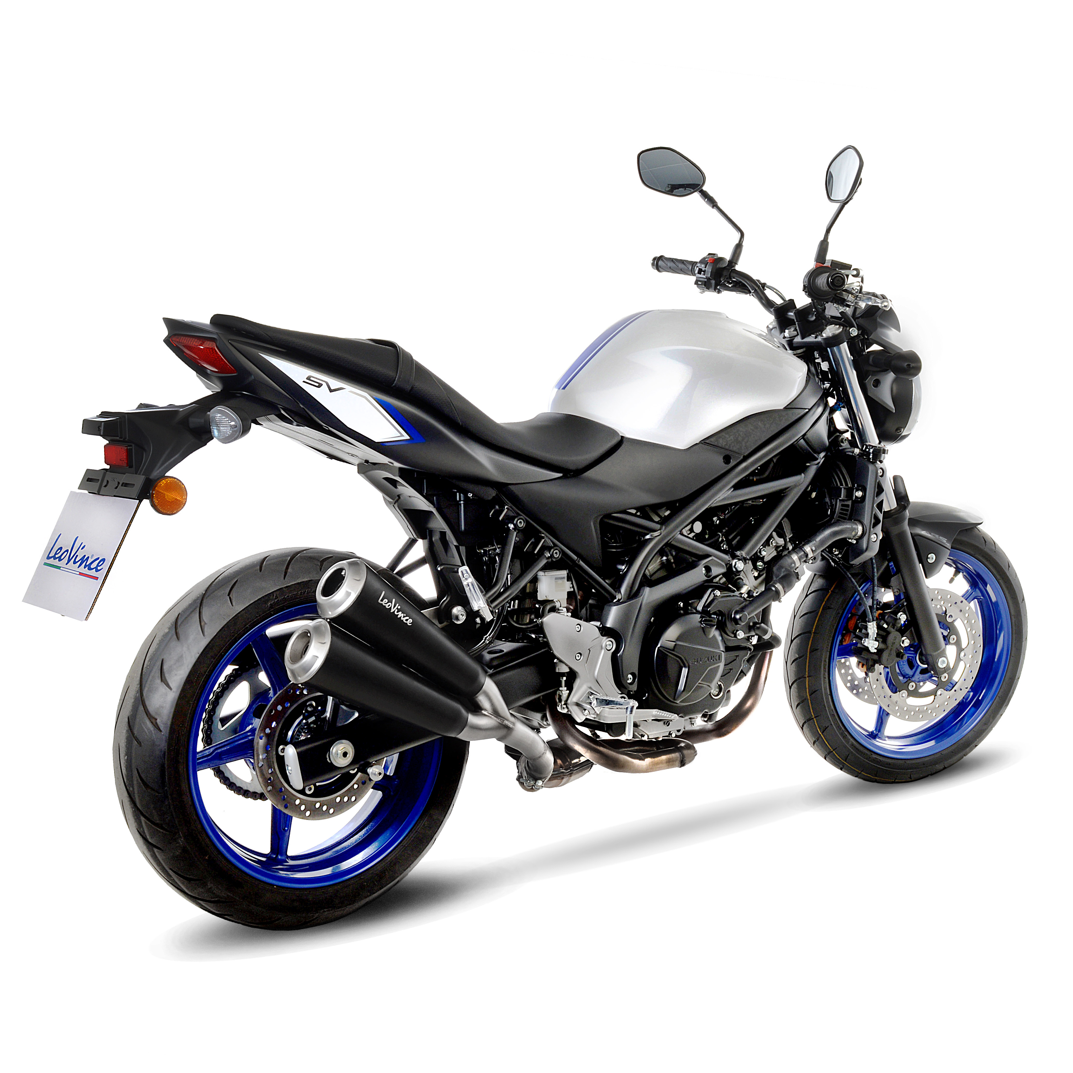 Impianto di scarico LeoVince GP Duals, inox, Slip On per Suzuki SV 650