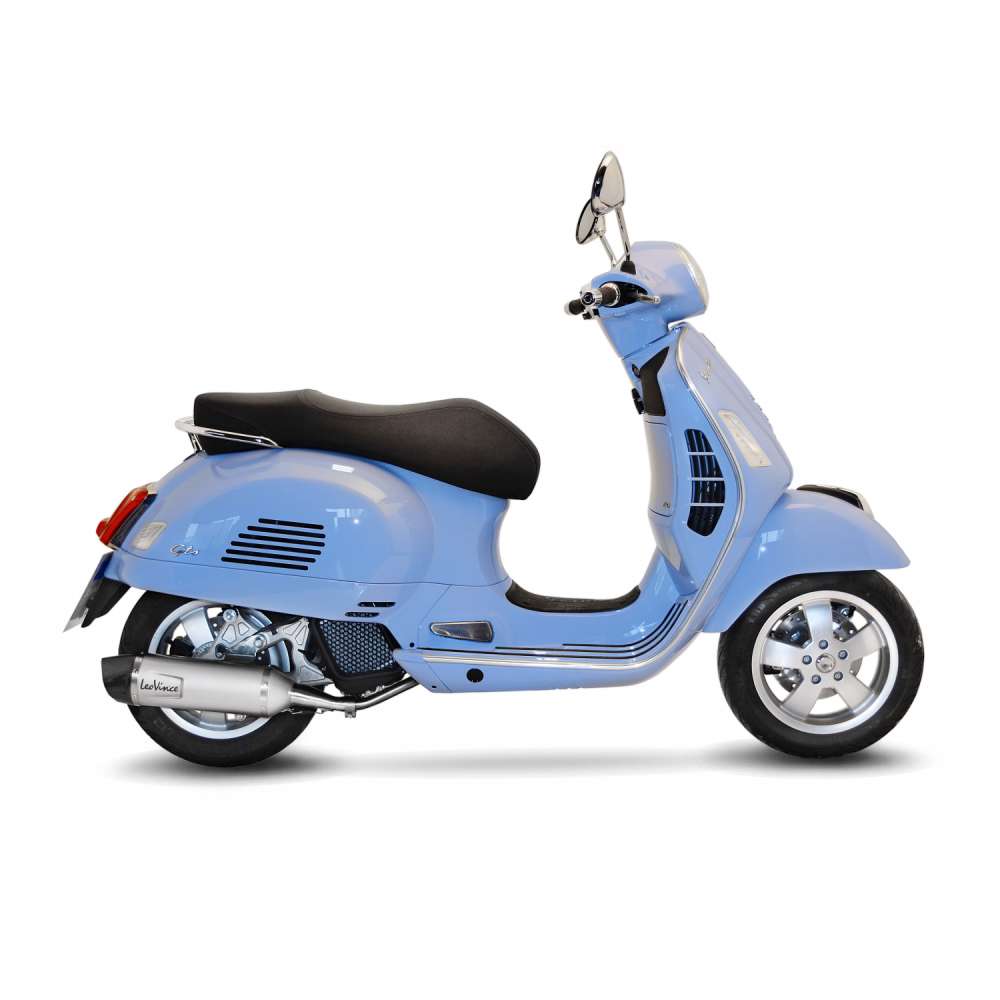 LeoVince sistema completo SBK Nero per Vespa GTS 125 /150, acciaio inox, slip on, ABE, Euro4