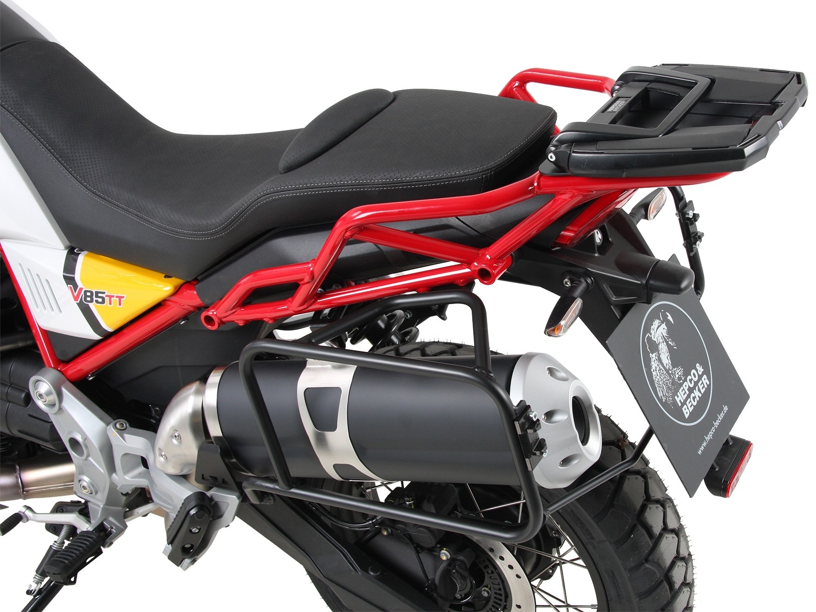 Portavaligie laterale fisso nero per V85 TT (Bj.19-) Hepco & Becker