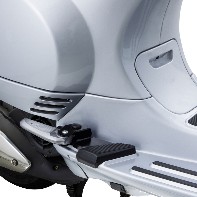 Pedane destra e sinistra per Vespa LX /LXV /S 50-150cc, nero/argento