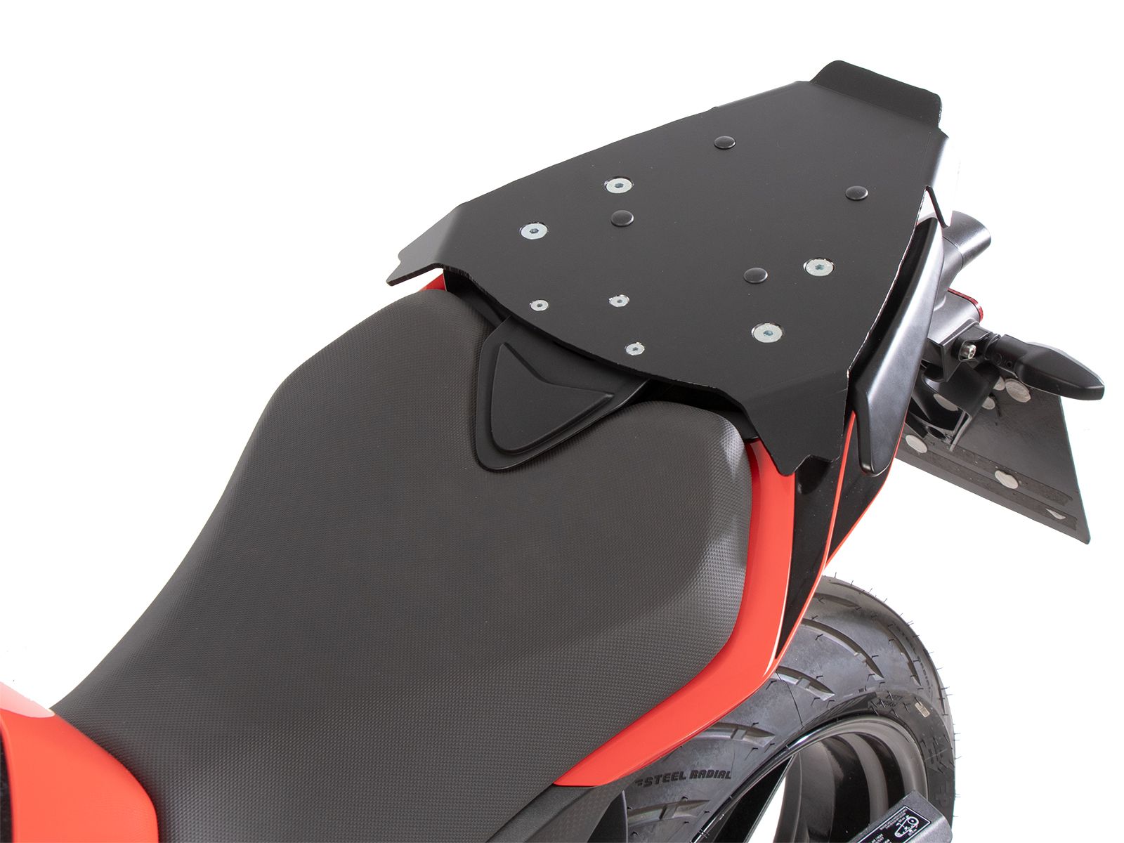 Portapacchi sportivo fisso nero per Aprilia Tuono 457 (25- ) Hepco & Becker