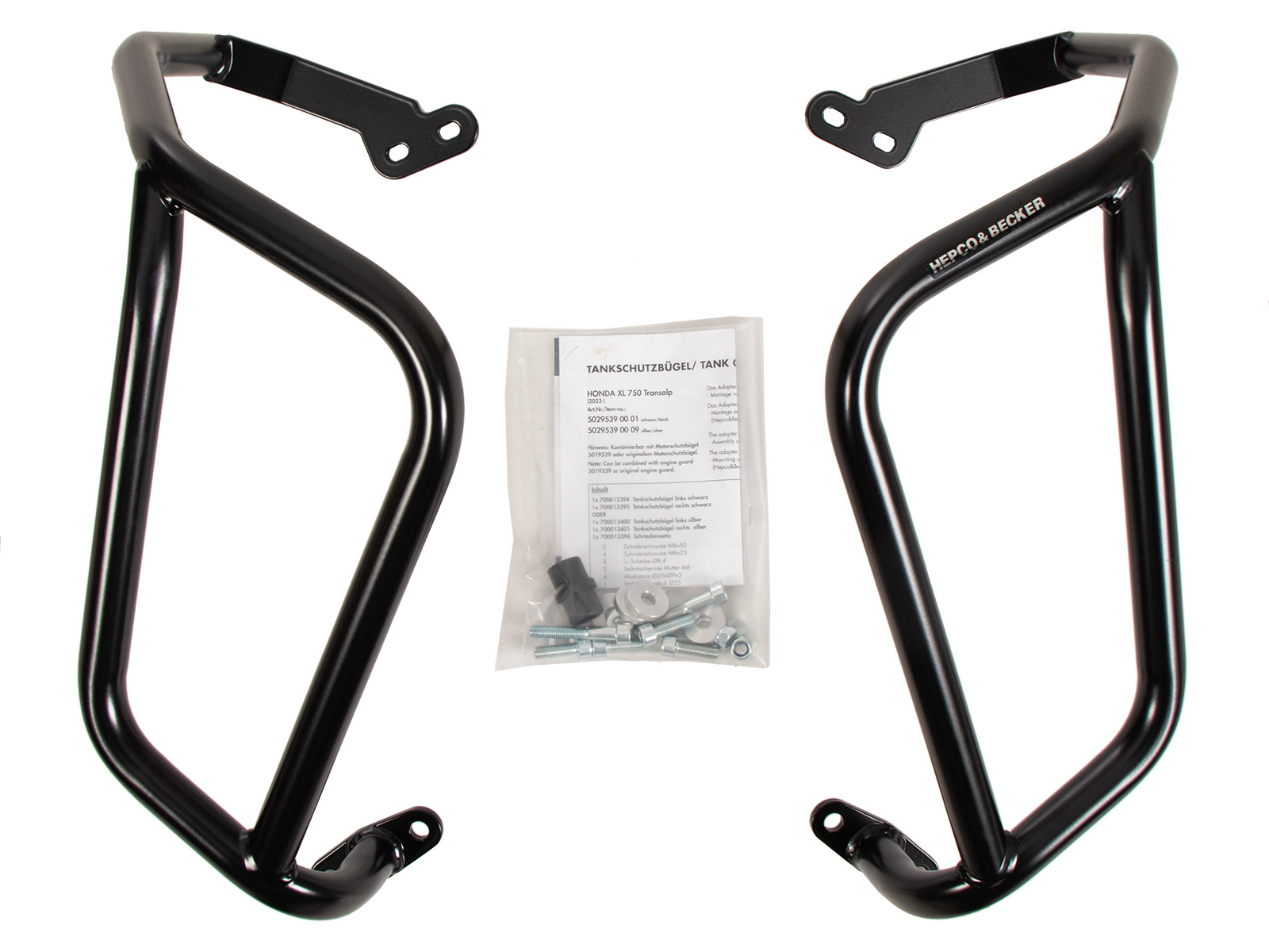 Barra di protezione serbatoio nera per Honda XL 750 Transalp (25- ) Hepco & Becker