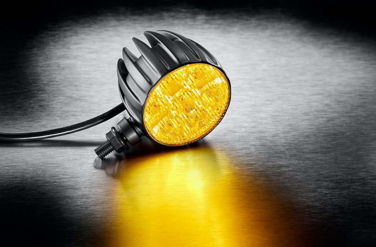 Luce di marcia diurna Kellermann con luce di posizione e indicatore di direzione, Dayron, alluminio, LED, anteriore, 12 V, nero opaco